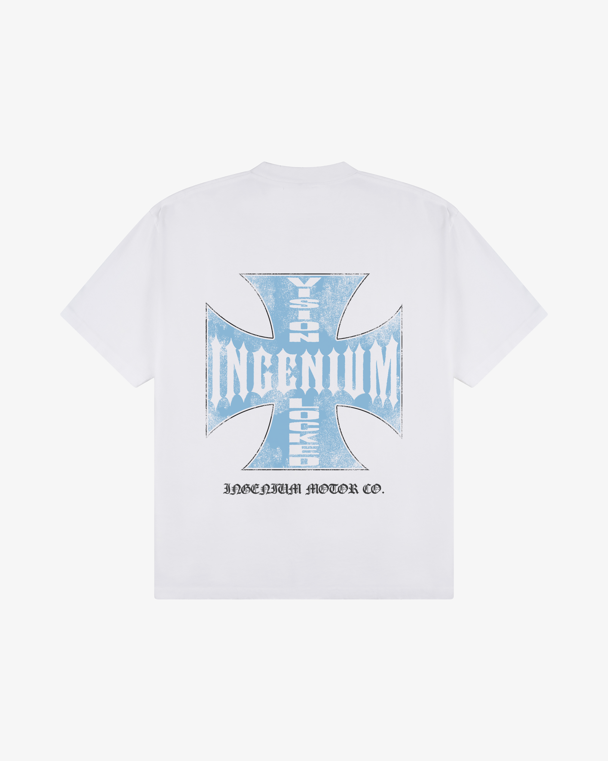 MOTOR CO. T-SHIRT - Offwhite/Sky Blue