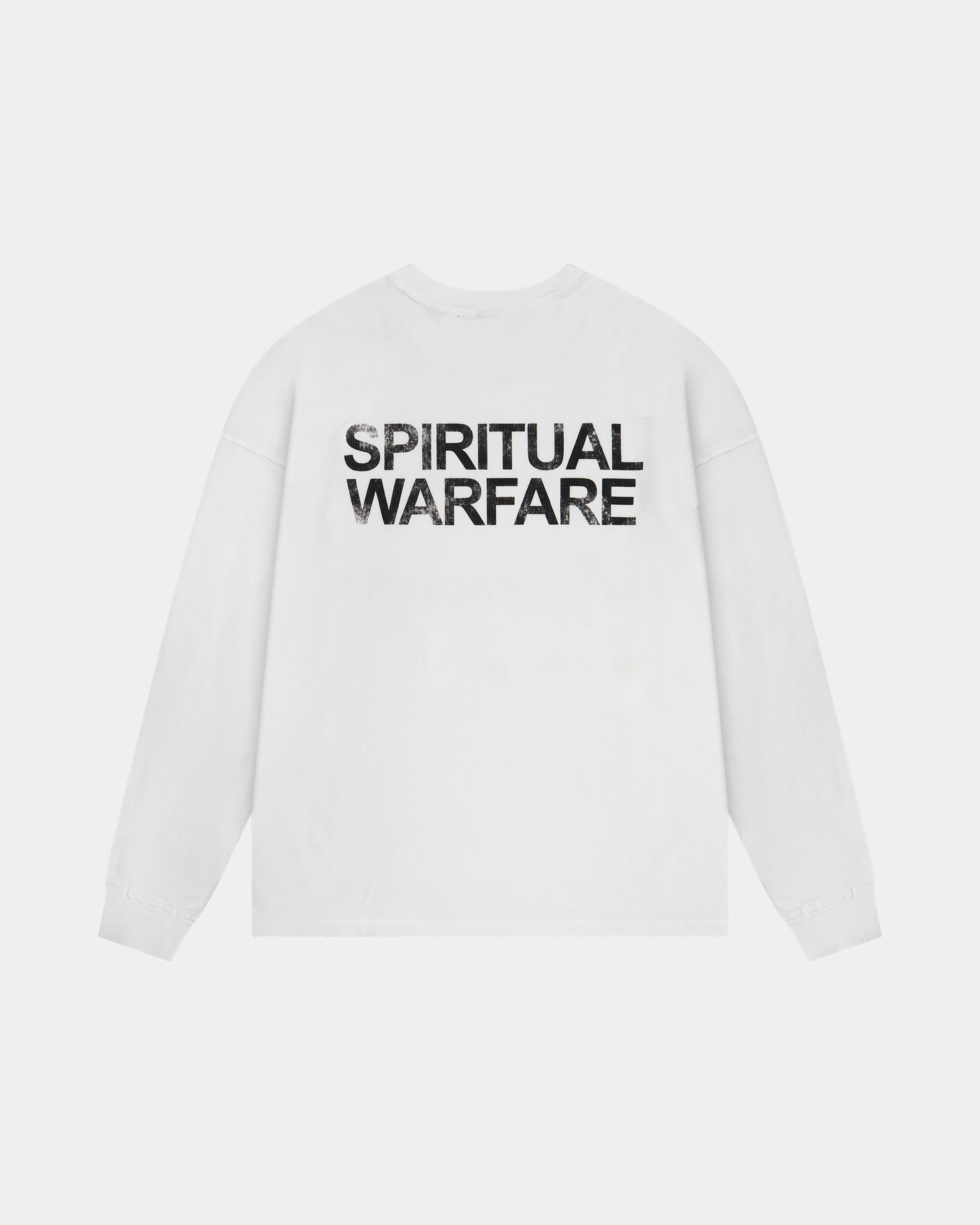 SPIRITUAL WARFARE WAFFLE LONGSLEEVE – OFFWHITE