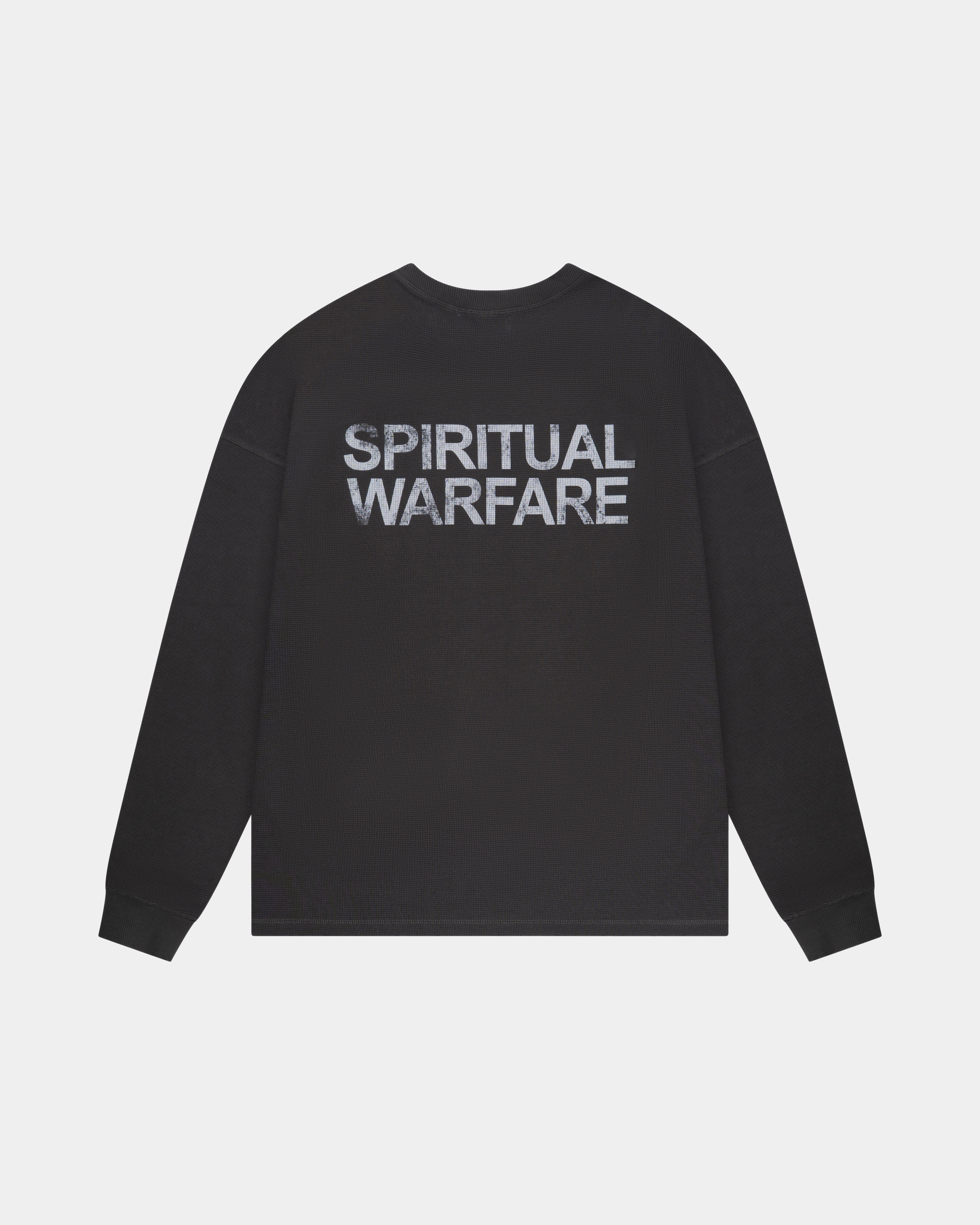 SPIRITUAL WARFARE WAFFLE LONGSLEEVE – VINTAGE GREY