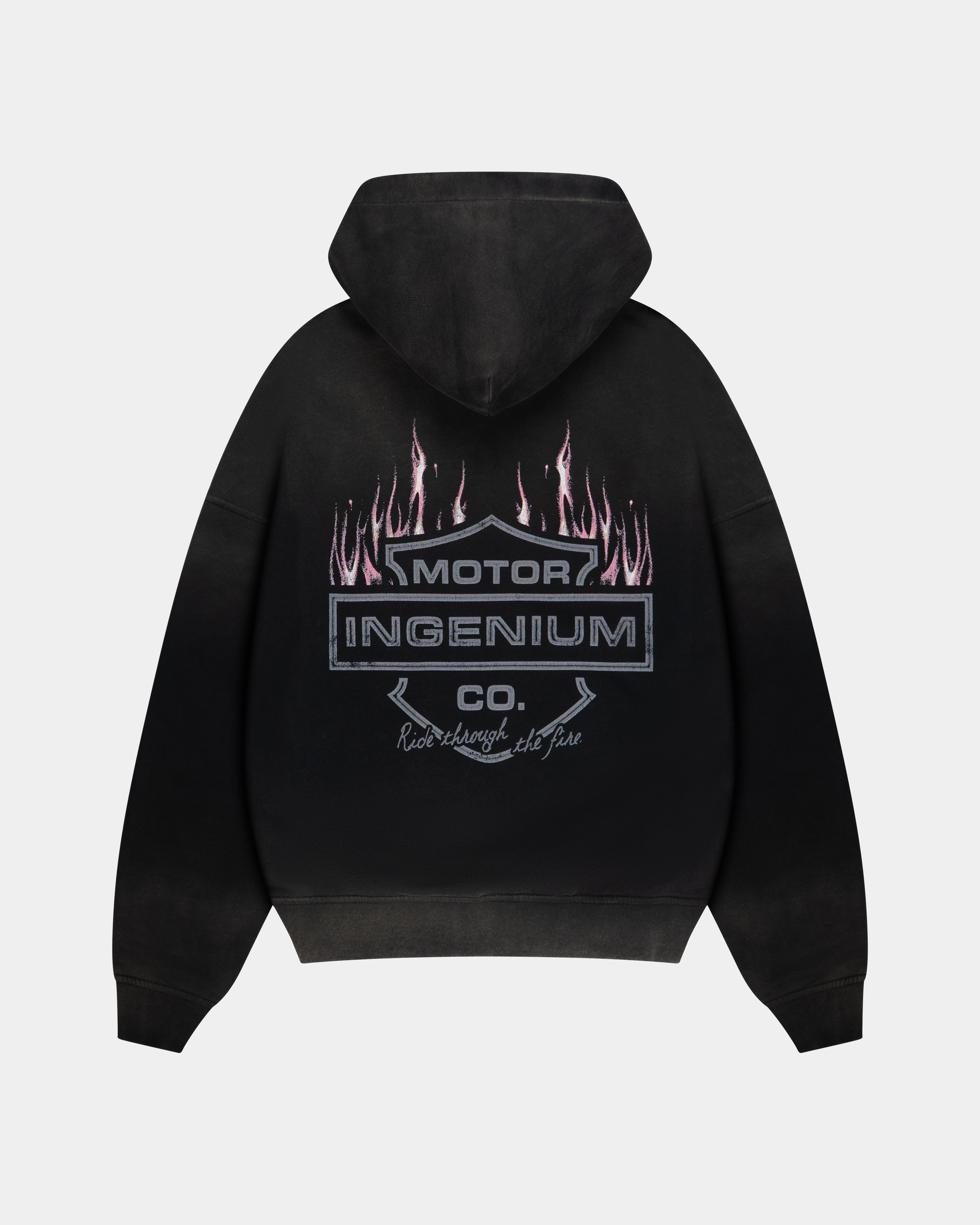 MOTOR CO. ZIP HOODIE – FADED BLACK